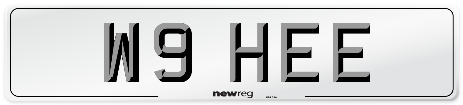 W9 HEE Number Plate from New Reg